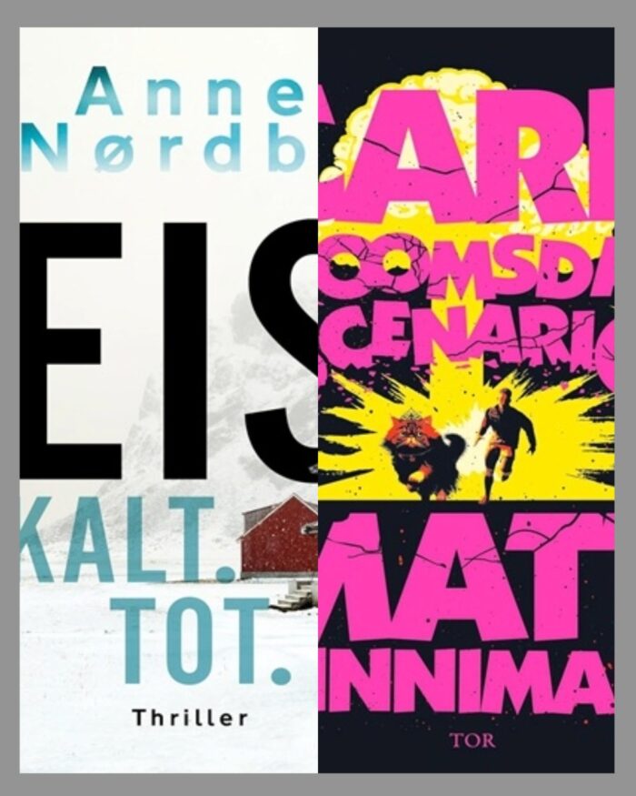 Leseupdate 08.06. - 14.06.2026. Zwei Cover. Anna Nørdby: Eis.Kalt.Tot.: Weißes Cover mit blauer und schwarzer Schrift. Eine Hütte in einer Schneelandschaft. Matt Dinniman: Carl`s Doomsday Scenario: Schwarzes Cover mit pinker Schrift. Eine Explosion und im Fordergrund Carl und Donat, die wegrennen.